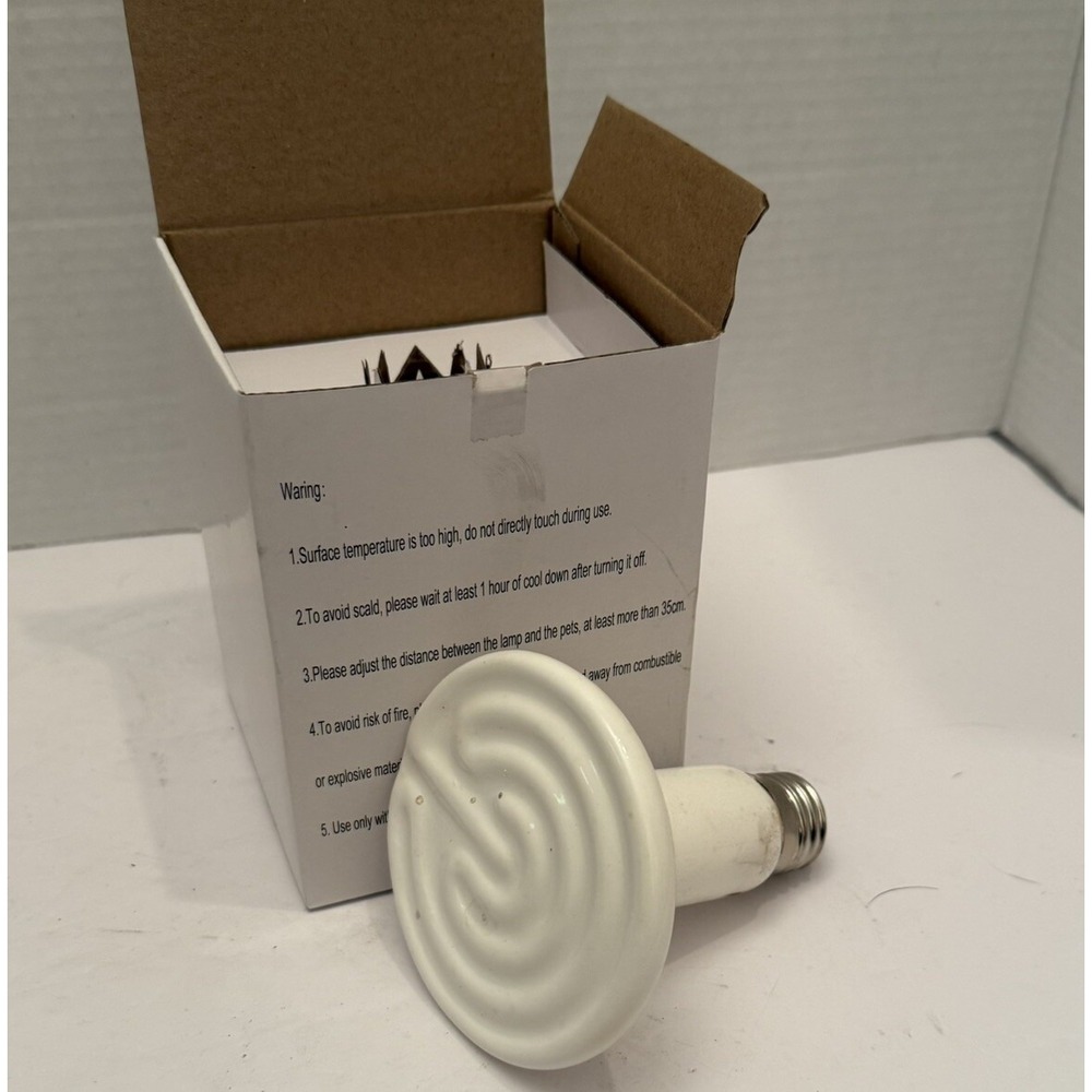 Ceramic Heat Emitter Reptile Heat Lamp Bulb NoLight Emitting Brooder Coop Heater